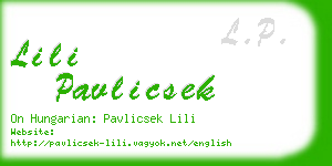 lili pavlicsek business card